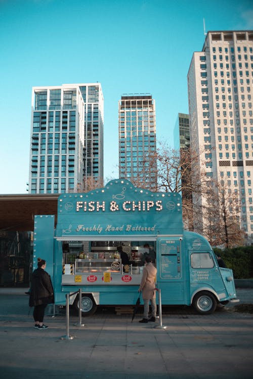 Fish and Chips Foodtrack in City 