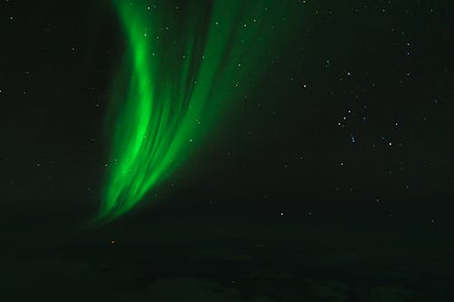 Green Aurora Lights during Night Time