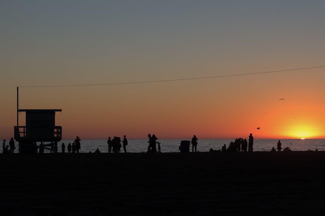 免費 站在海灘上的人 圖庫相片