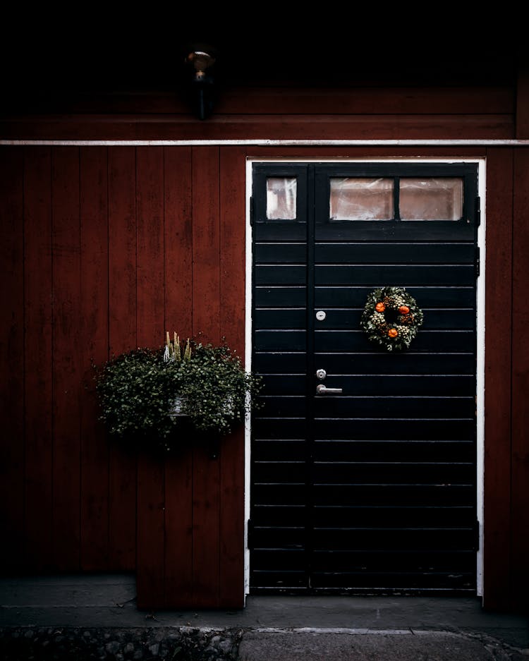 Garland On Closed Door