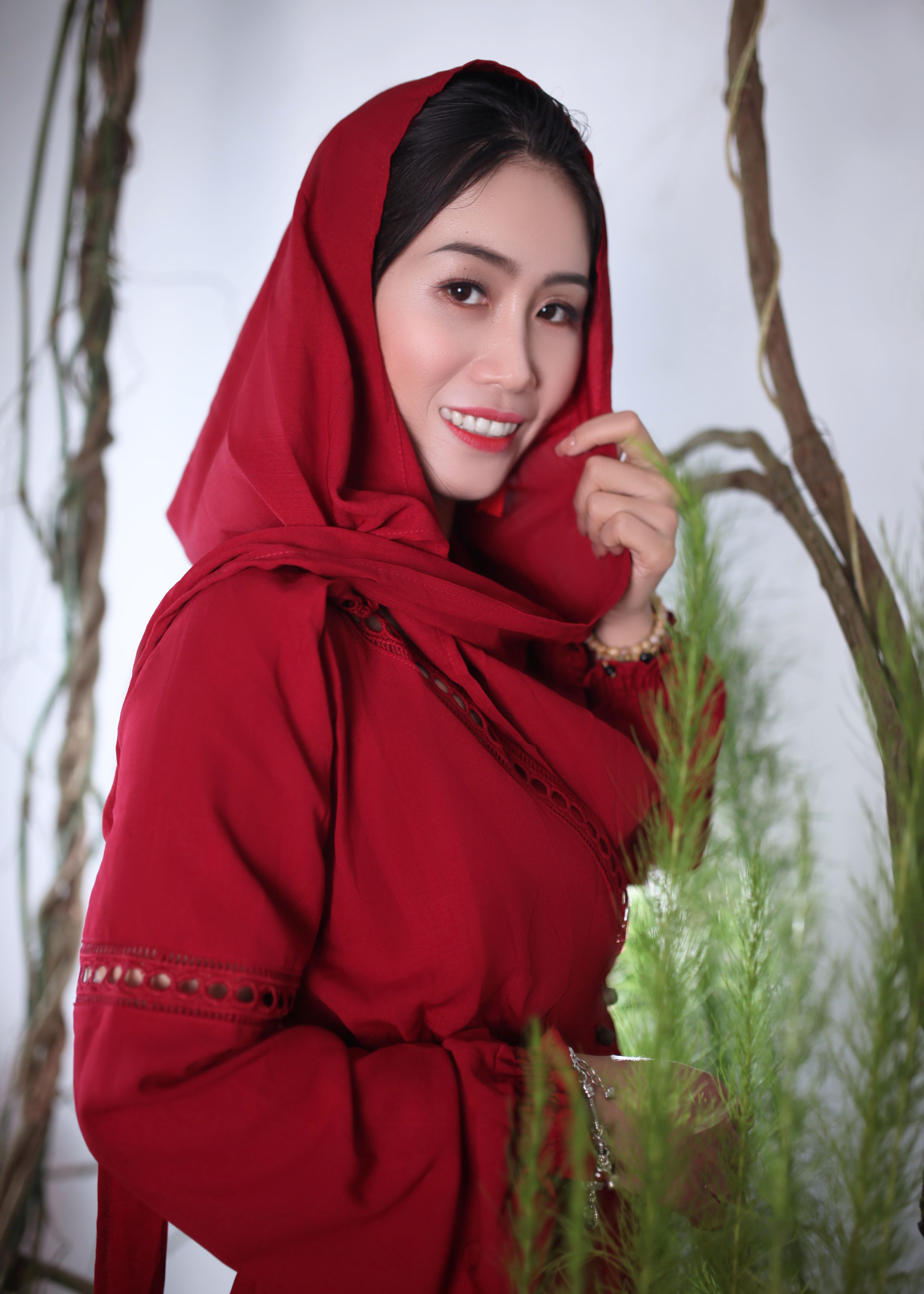 red dress with hijab Red velvet  . . . . . #hijabstyle #hijab #hijabers #hijabfashion #red # outfit #dress