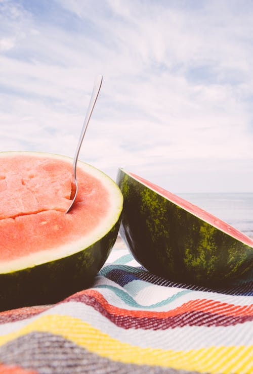 Foto Der Geschnittenen Wassermelone