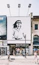 Photo of Billboard of Woman in Black and White