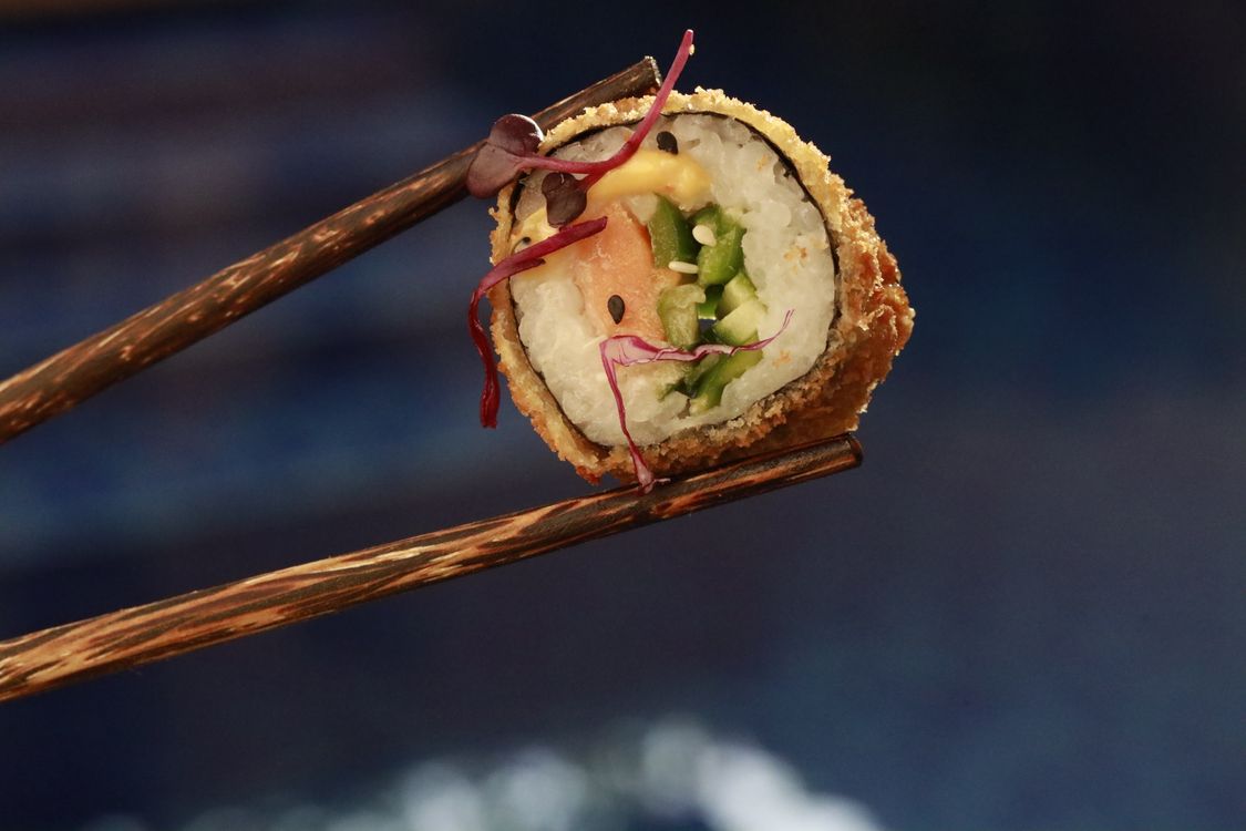 Close-up of a Sushi Roll · Free Stock Photo
