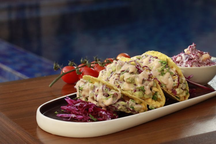 Taco Salad On A Ceramic Tray