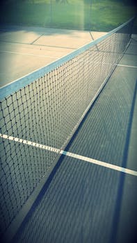 阳光下，纽约州梅南兹空荡荡的网球场呈现出一片宁静景色