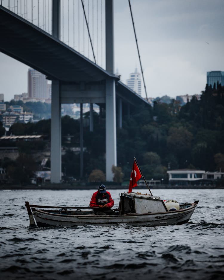 Fisherman On Boat