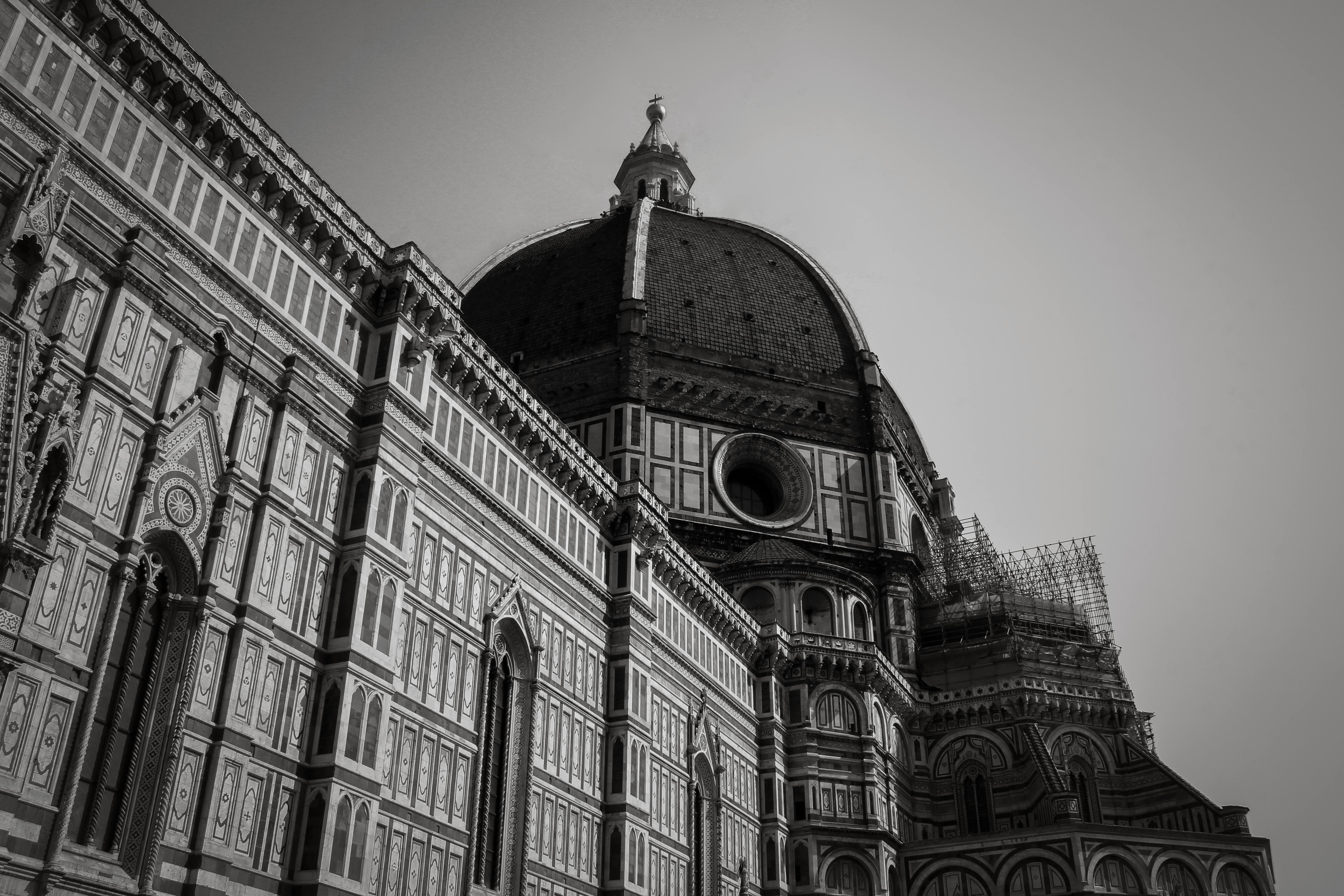 Grayscale Photo of Dome Building · Free Stock Photo