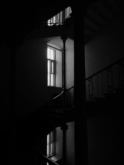 Dark and Shady Staircase in Old Building