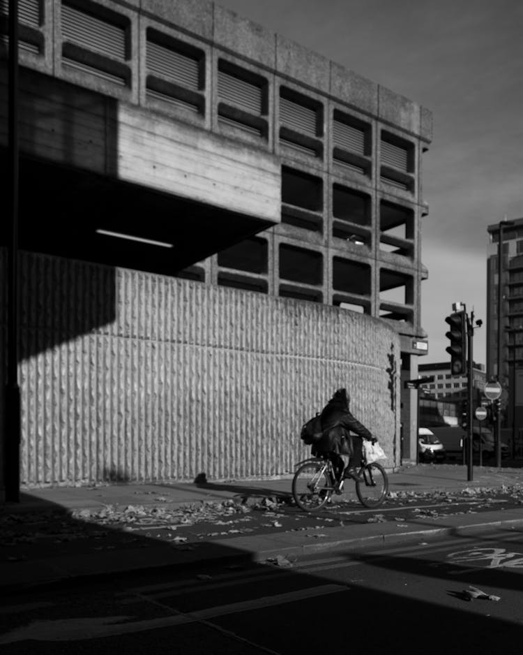 Cyclist On Sidewalk