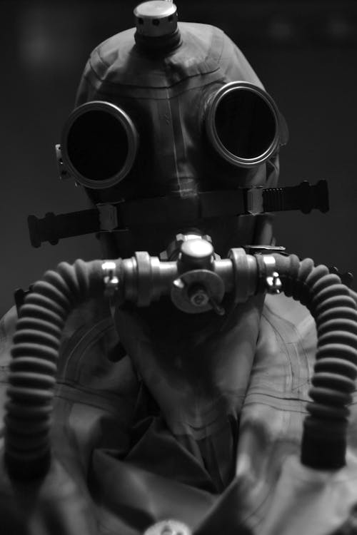 Person in Gas Mask