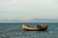 Brown Boat on Sea