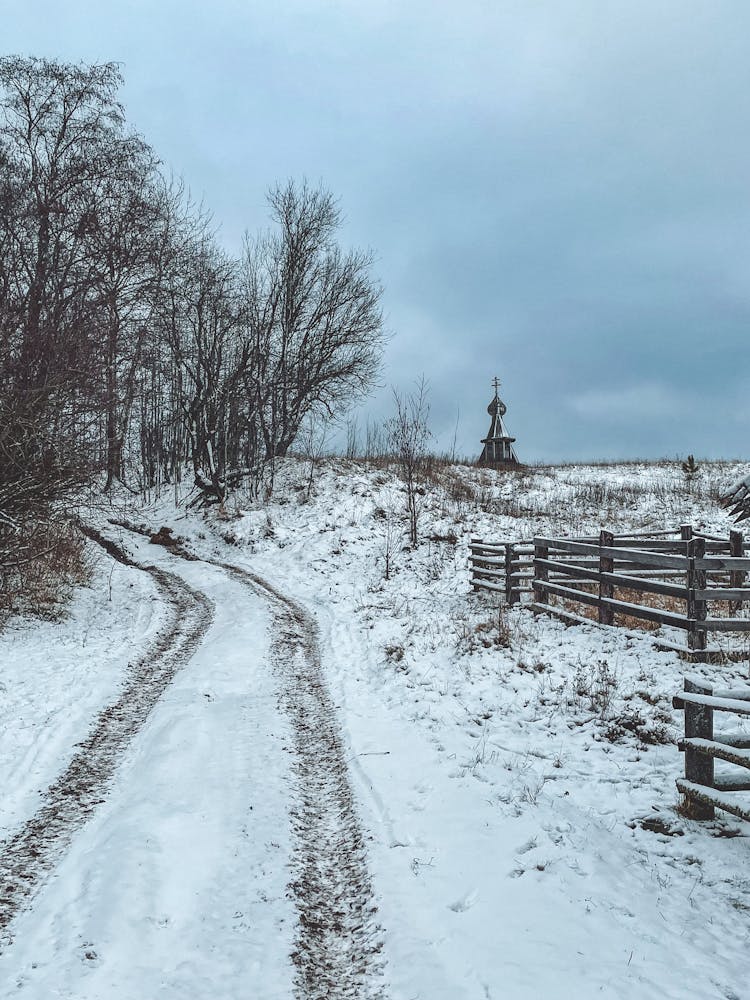 Snow Covered Country Road