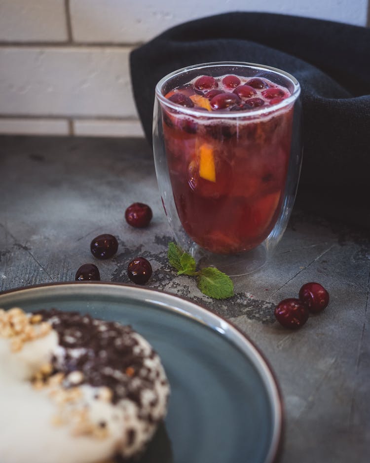 Cocktail Drink In Clear Drinking Glass