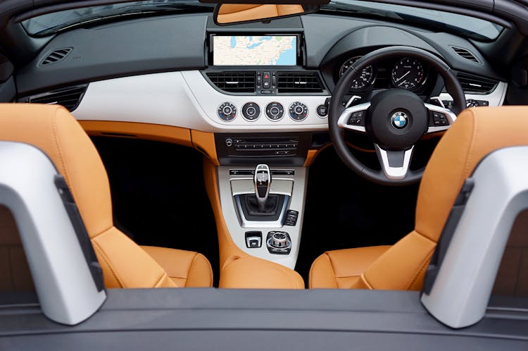 Black, Brown, And Gray Bmw Car Interior View