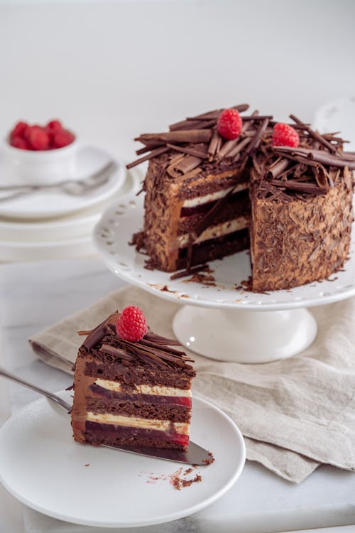 Free Chocolate Cake on Cake Stand Stock Photo
