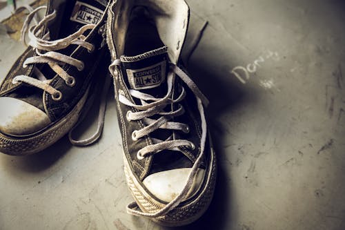 Pair of Black Converse All-star Low-tops