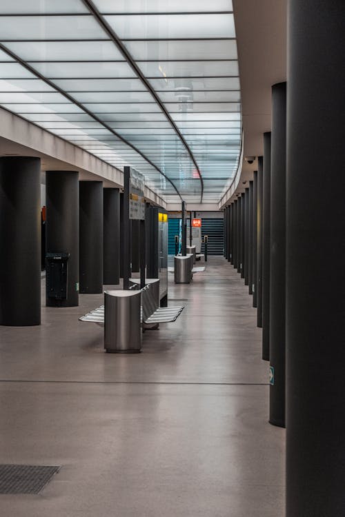 Benches in the Subway Platform