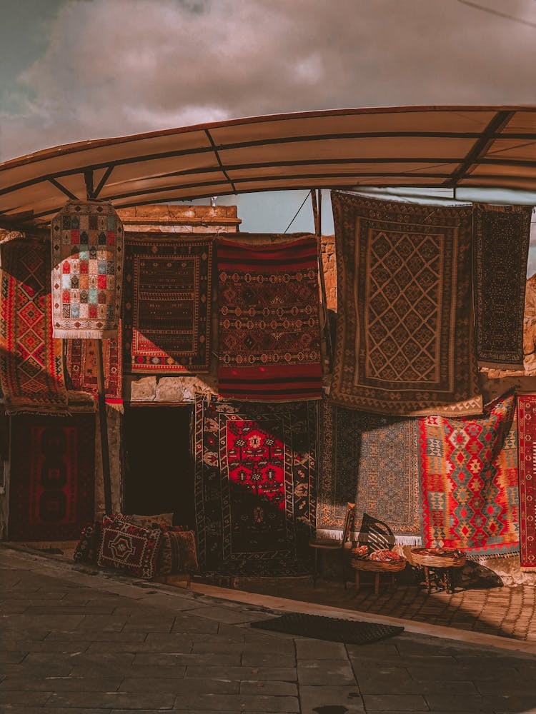 Carpets On Outdoor Market