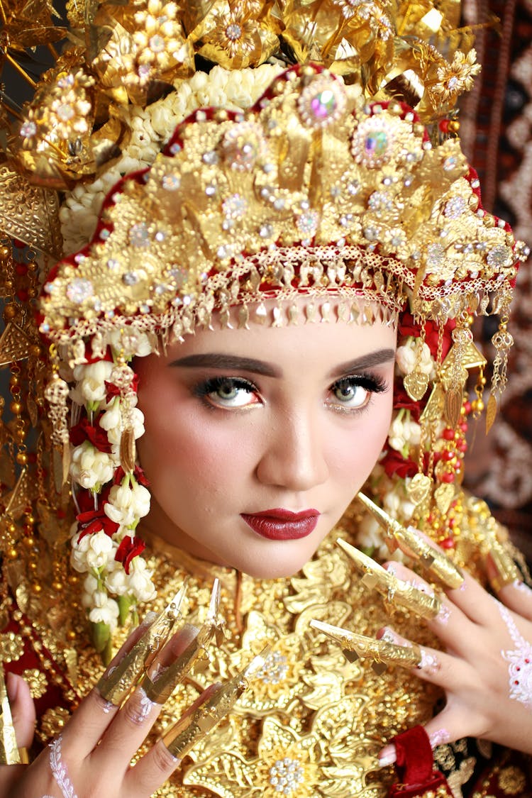 Portrait Of A Woman With A Gold Headdress