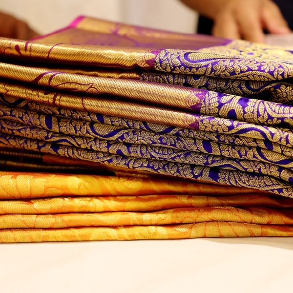 Silk saree stack