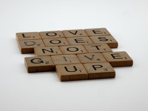 Wooden Alphabet Blocks on White Table