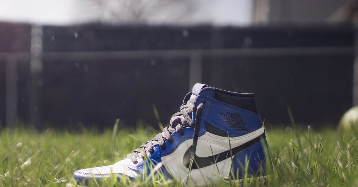 Selective Focus Photography of Air Jordan 1 On Grass · Free Stock Photo