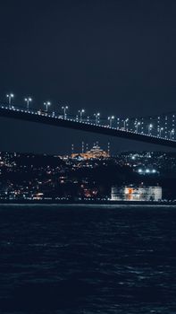 Bridge over Water during Night Time