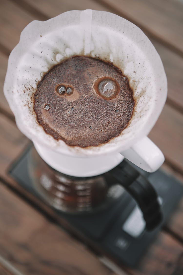 Making Coffee In Pour-Over Filter 