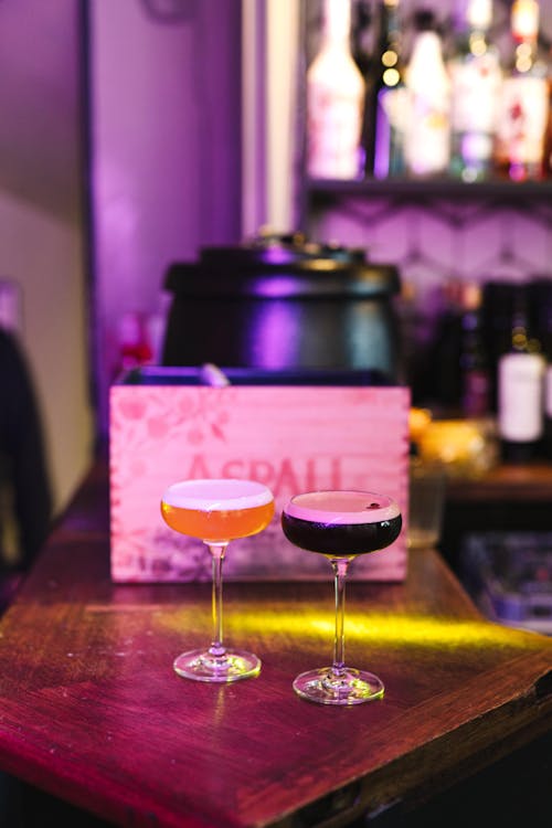 Cocktails on Bar Counter 