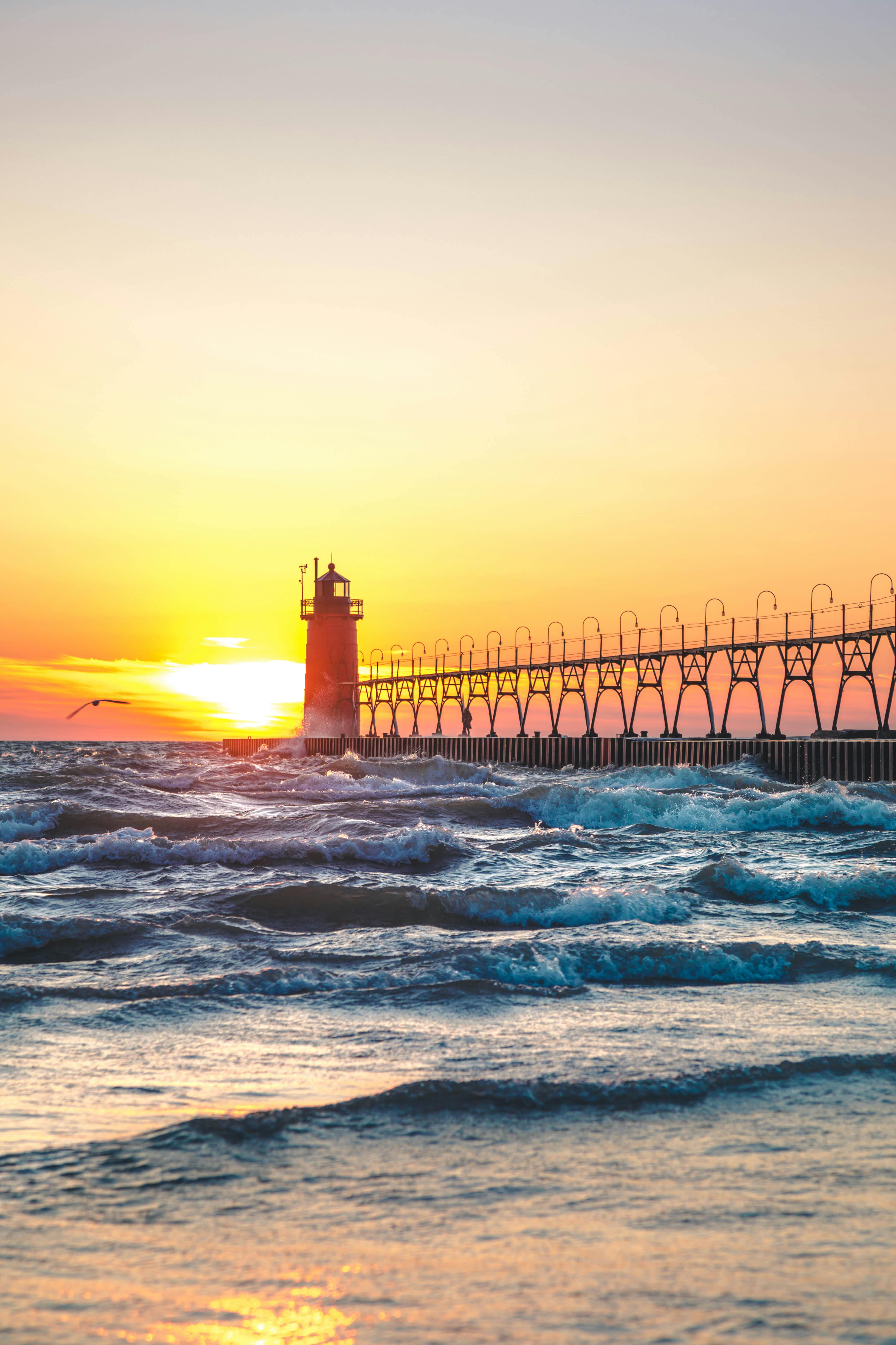 scenic view of ocean during sunset