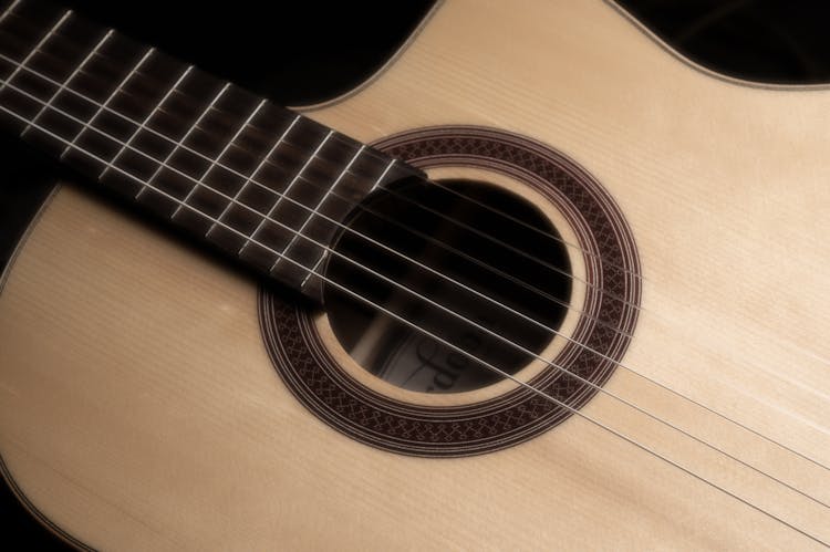 Acoustic Guitar In Close Up
