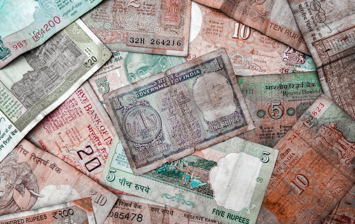 Free Old Indian Currency Bills Stock Photo