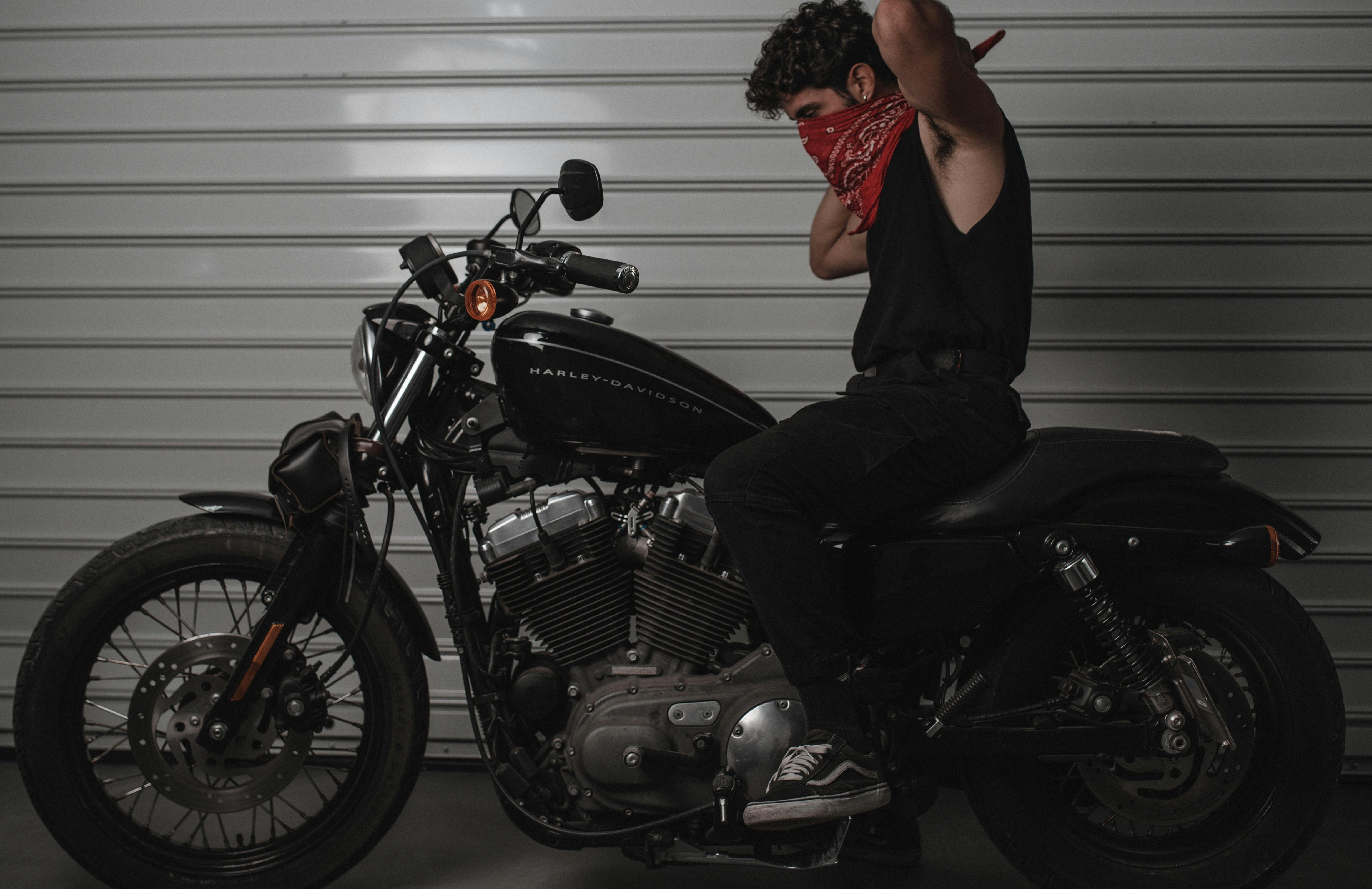 Motorcyclist with Bandana · Free Stock Photo