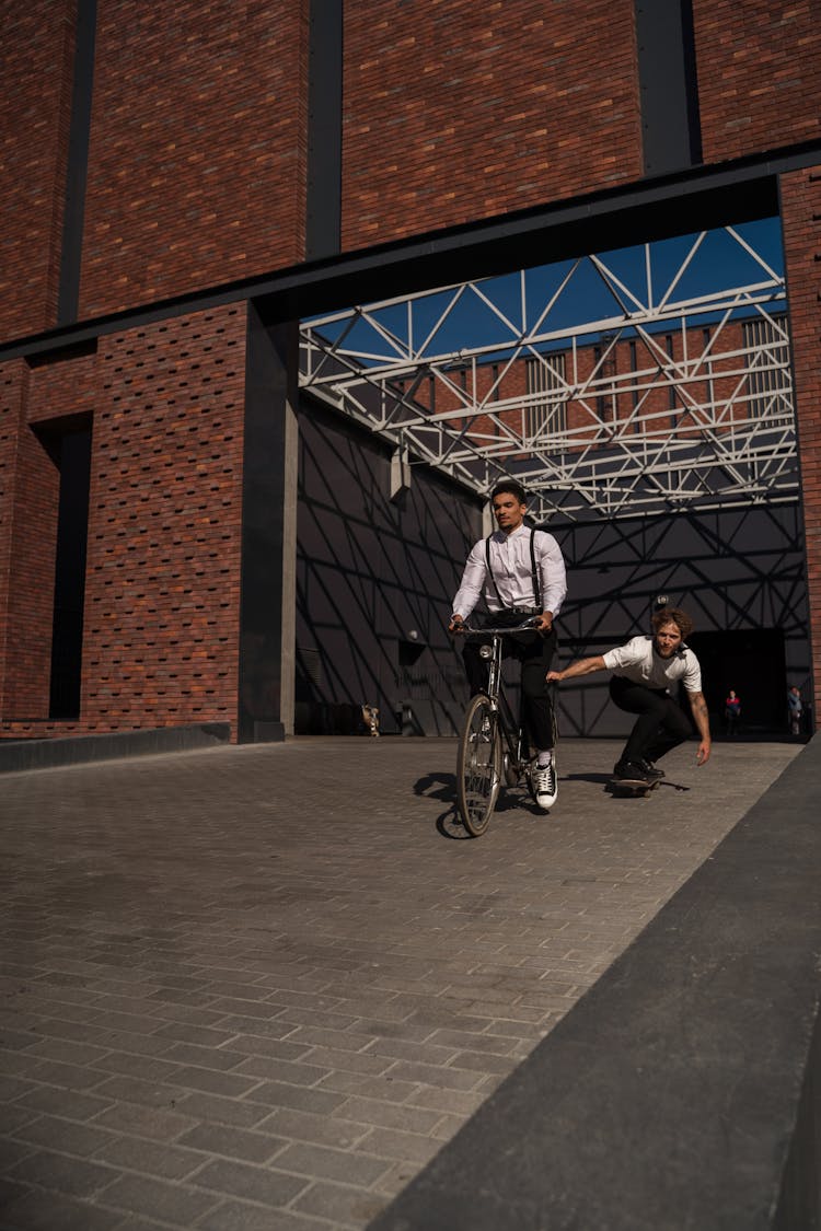 A Man Riding A Bicycle