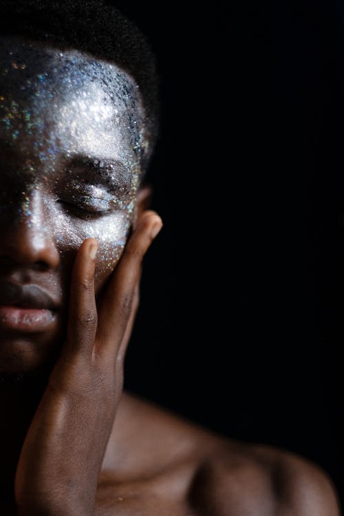 Half Face View of Male with Creative Makeup