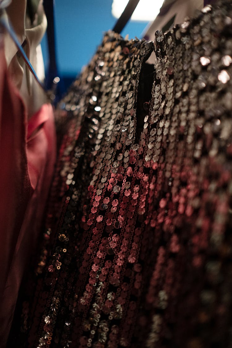 Sequin Dress Hanging On Clothes Hanger