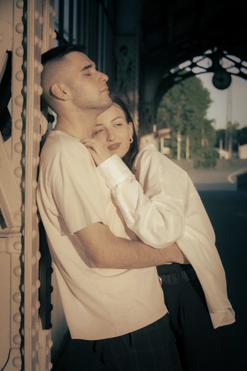 Free 

A Couple Hugging Each Other Stock Photo