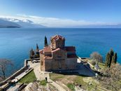 An Aerial Shot of the Church of Saint John the Theologian in North Macedonia
