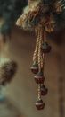 Brown Rope With Black and Red Beaded Accessory