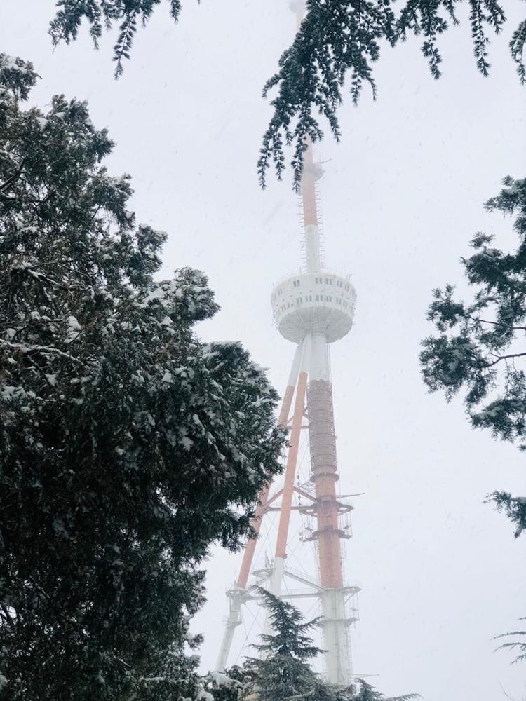 

A View Of The Tbilisi TV Tower In Georgia During Winter