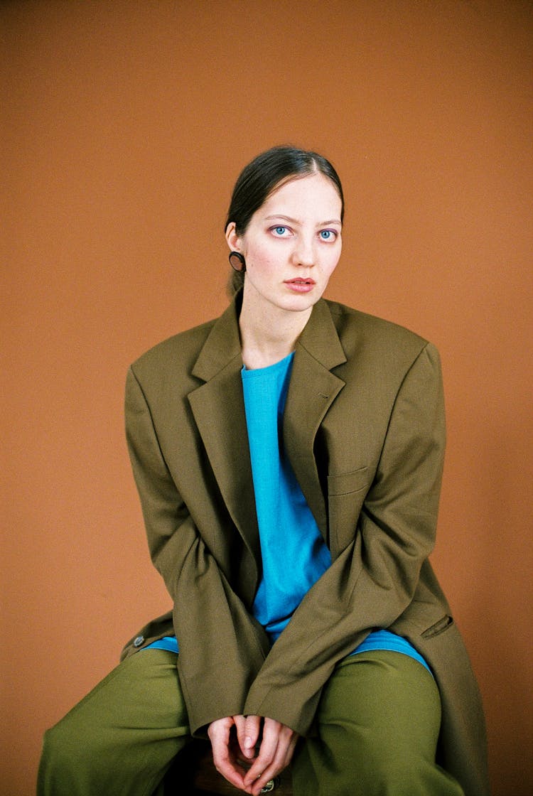 Woman In Oversized Suit 