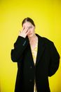 Woman in Oversized Coat