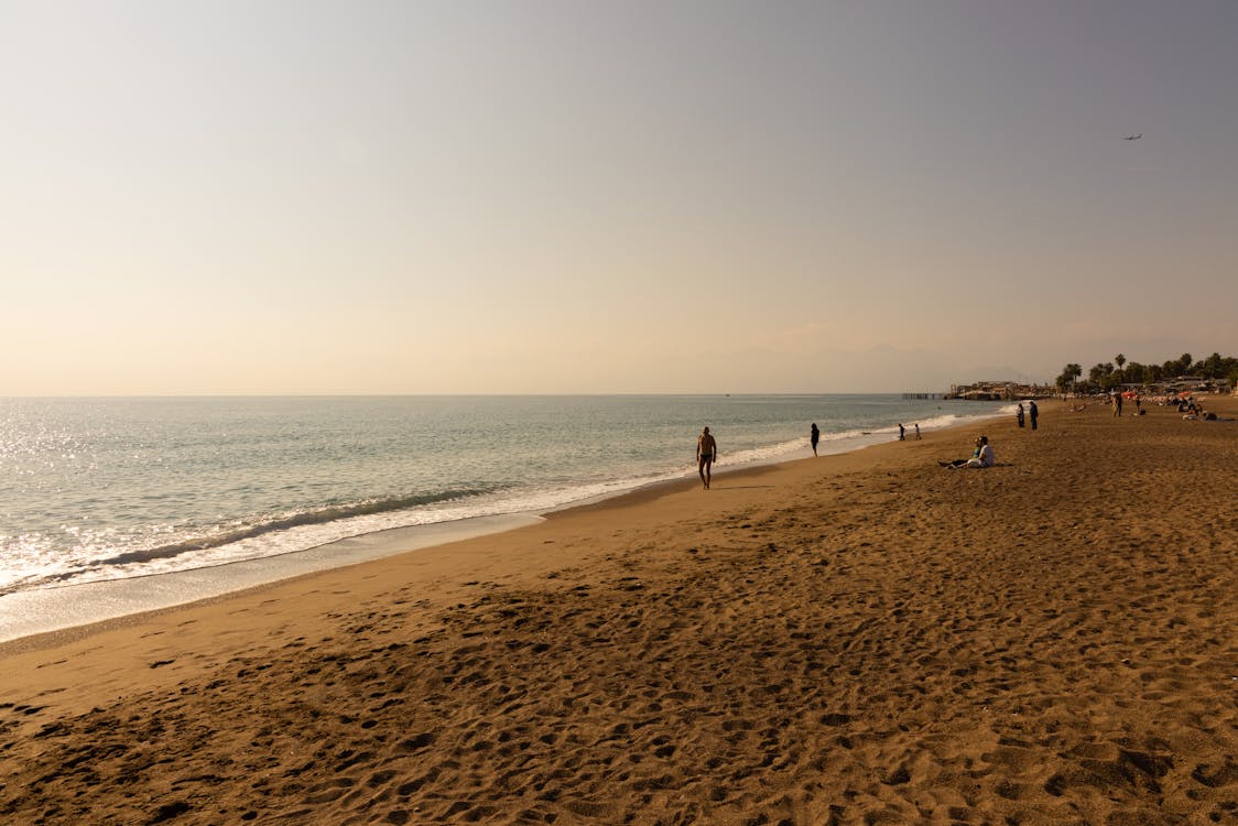 Foto profissional grátis de água, andando, areia