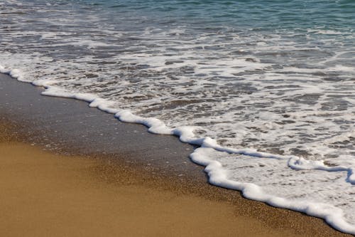Ilmainen kuvapankkikuva tunnisteilla aallot, hiekkaranta, lähikuva