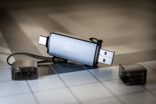 
A Close-Up Shot of an OTG Flash Drive