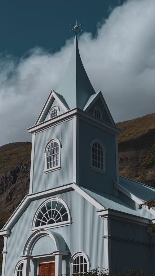 Free Photo of a Blue Church Stock Photo