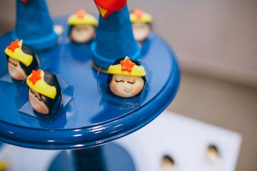 Wonder Woman Shape Dessert on a Cake Stand