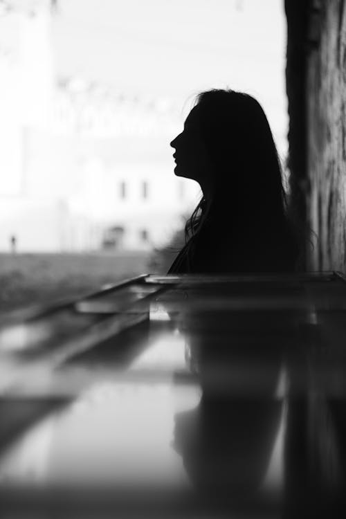 Silhouette Photo of Woman Holding Lights · Free Stock Photo