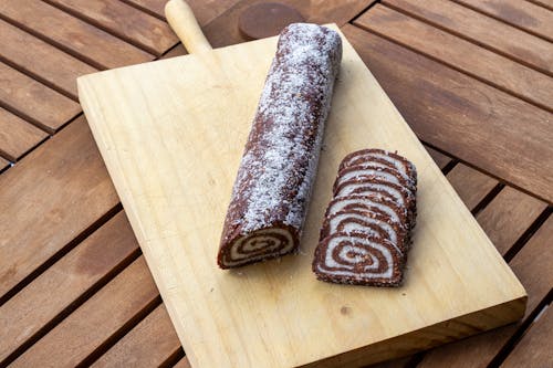 Bread Roll on Wooden Chopping Board